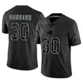 Elroe C.Panthers #30 Chuba Hubbard Player Black Limited Reflective Stitched Jerseys
