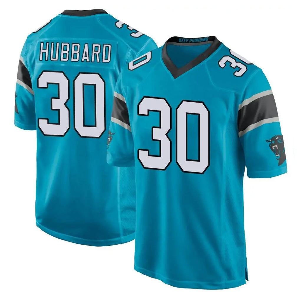 Elroe C.Panthers #30 Chuba Hubbard Player Blue Game Stitched Jerseys