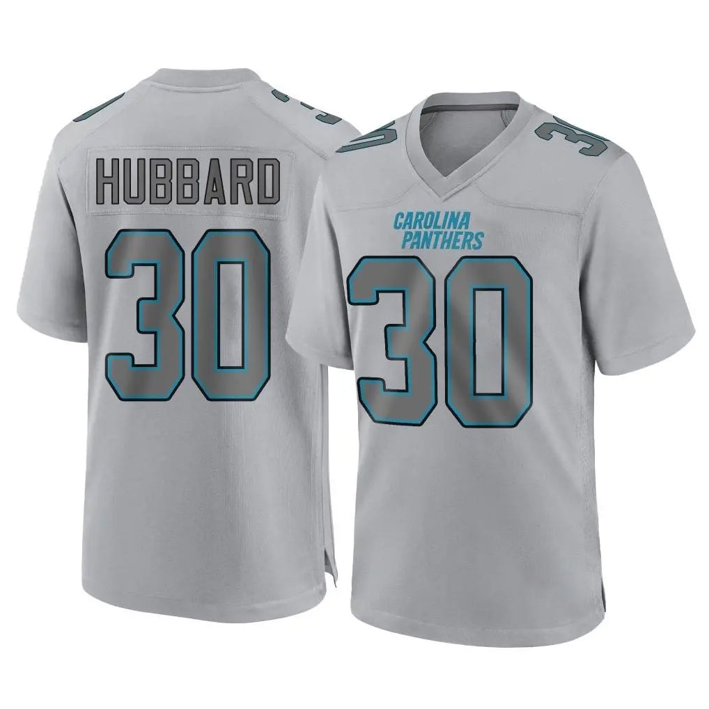 Elroe C.Panthers #30 Chuba Hubbard Player Gray Atmosphere Fashion Game Stitched Jerseys