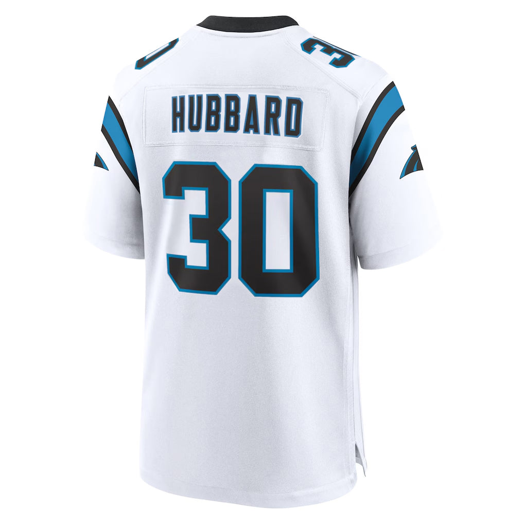 Elroe C.Panthers #30 Chuba Hubbard Player White Home Game Stitched Jerseys