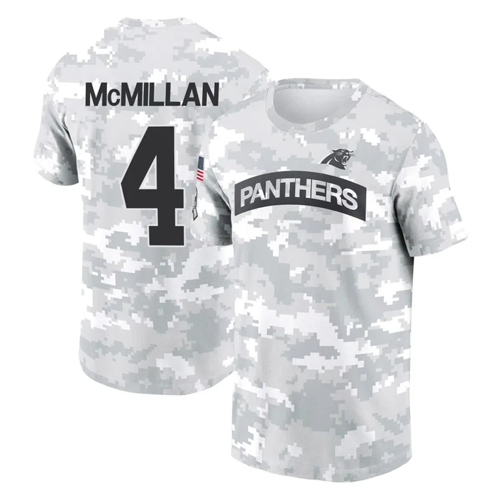 Elroe C.Panthers #4 Tetairoa McMillan Player Arctic Camo Salute to Service T-Shirt Hoodies Stitched Jerseys