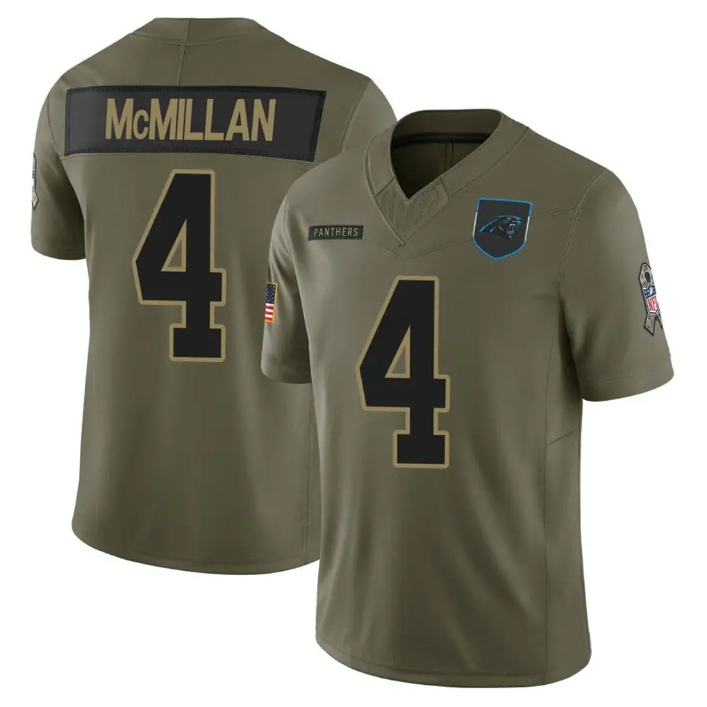 Elroe C.Panthers #4 Tetairoa McMillan Player Salute To Service Olive Limited Stitched Jerseys