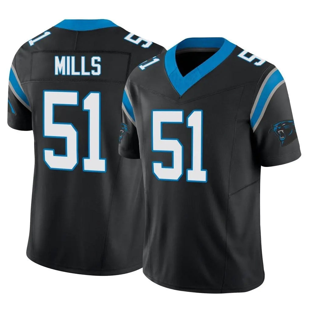 Elroe C.Panthers #51 Sam Mills Player Black Vapor F.U.S.E. Limited Home Game Stitched Jerseys
