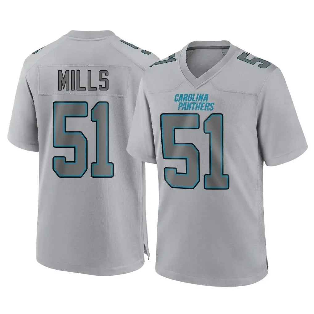 Elroe C.Panthers #51 Sam Mills Player Gray Atmosphere Fashion Game Stitched Jerseys
