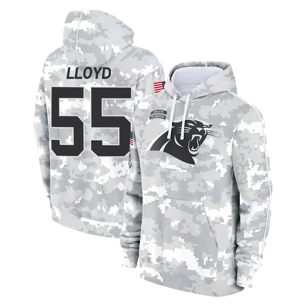 Elroe C.Panthers #55 Devin Lloyd Player Arctic Camo Salute to Service Pullover Hoodies Limited Game Stitched Jerseys