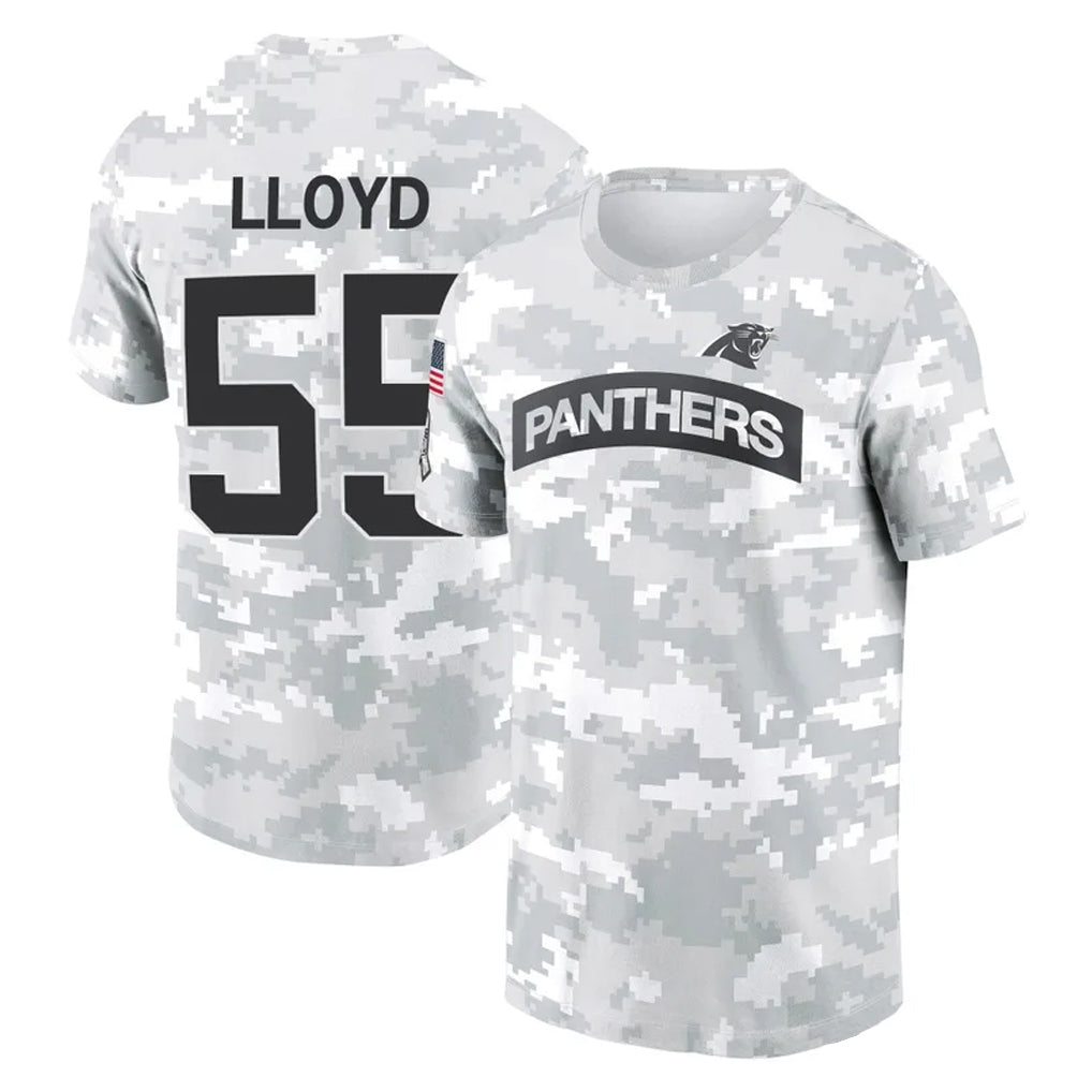 Elroe C.Panthers #55 Devin Lloyd Player Arctic Camo Salute to Service T-Shirt Hoodies Stitched Jerseys