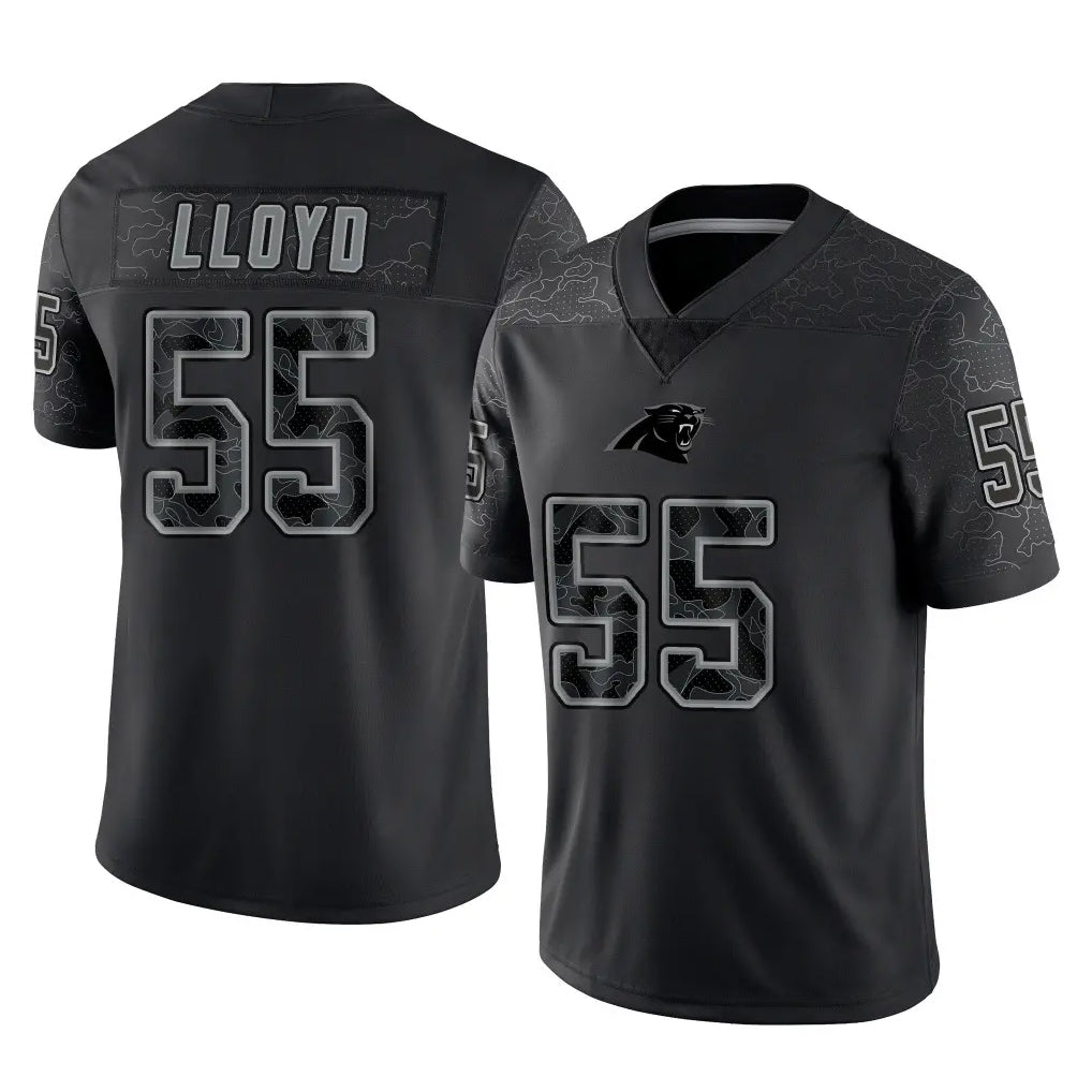 Elroe C.Panthers #55 Devin Lloyd Player Black Limited Reflective Game Stitched Jerseys