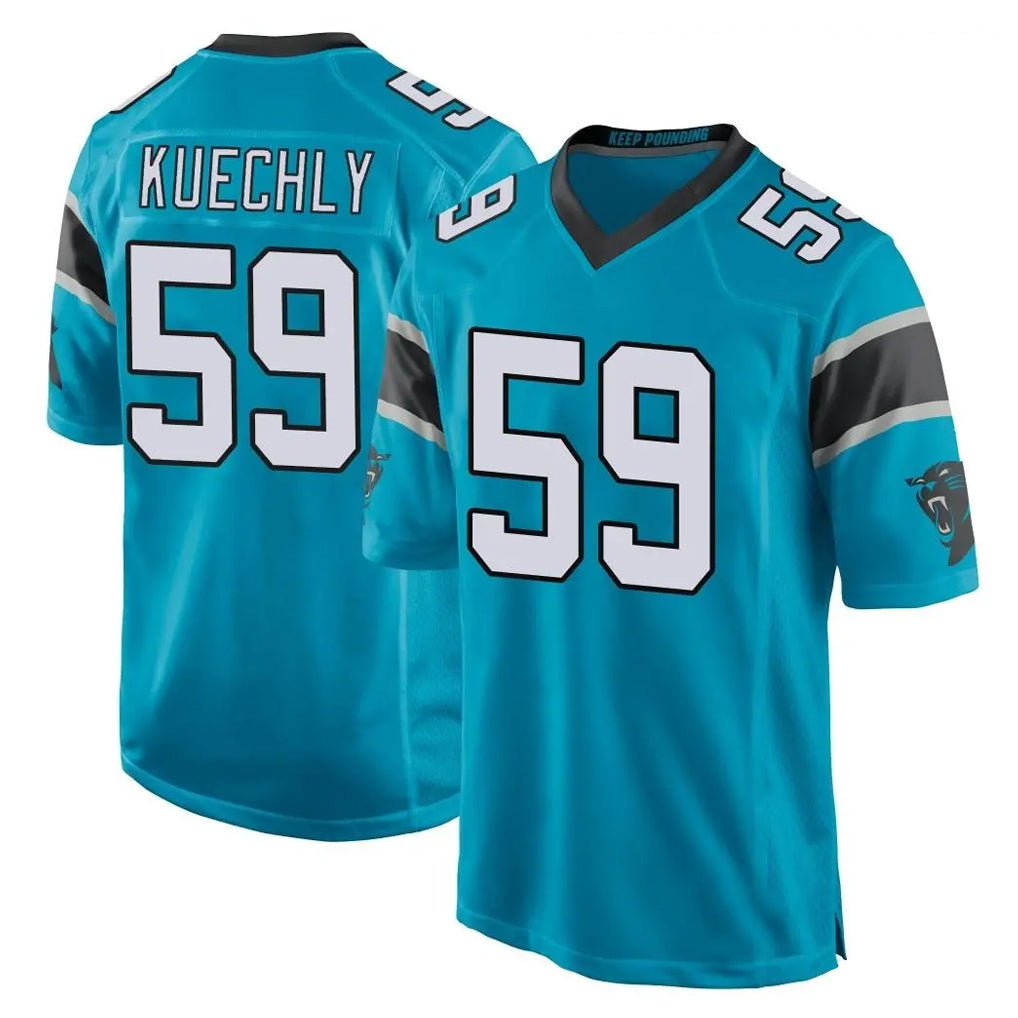 Elroe C.Panthers #59 Luke Kuechly Player Blue Game Stitched Jerseys