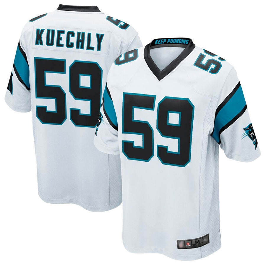 Elroe C.Panthers #59 Luke Kuechly Player White Home Game Stitched Jerseys
