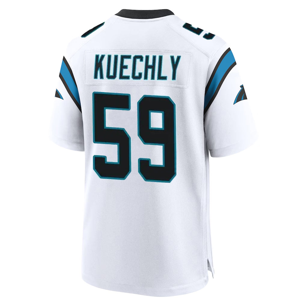 Elroe C.Panthers #59 Luke Kuechly Player White Home Game Stitched Jerseys