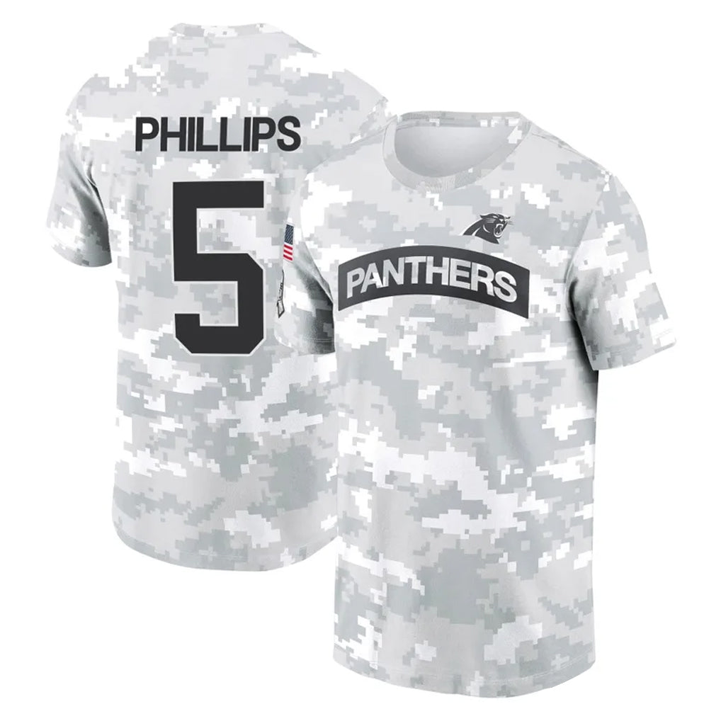 Elroe C.Panthers #5 Jaelan Phillips Player Arctic Camo Salute to Service T-Shirt Hoodies Stitched Jerseys