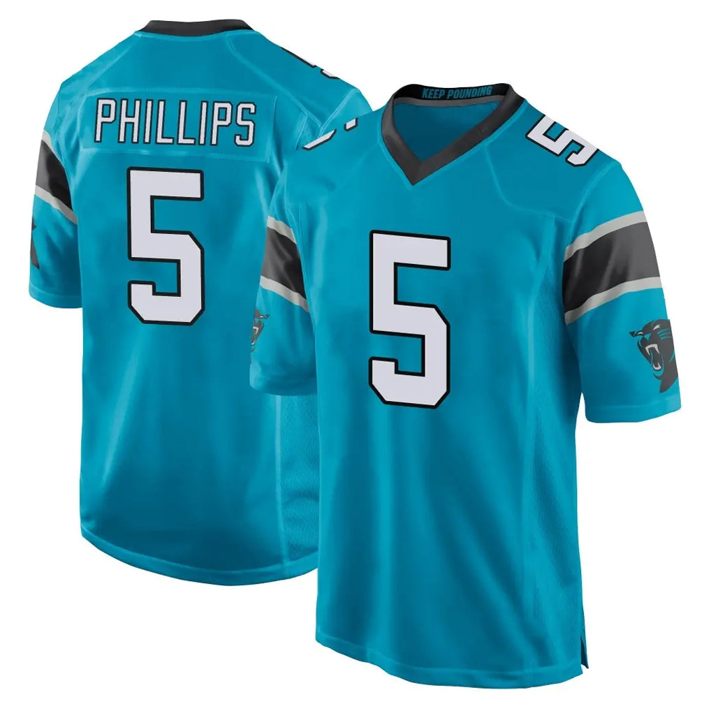 Elroe C.Panthers #5 Jaelan Phillips Player Blue Game Stitched Jerseys