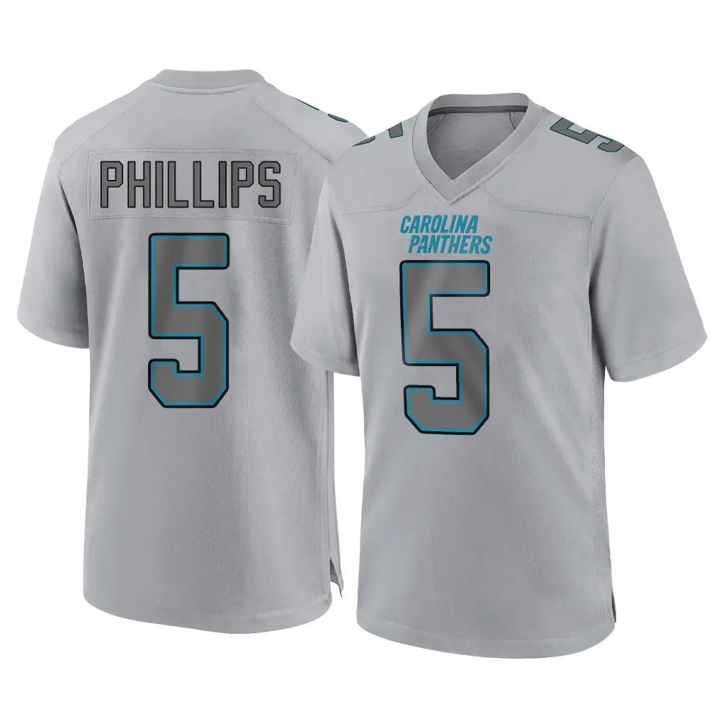 Elroe C.Panthers #5 Jaelan Phillips Player Gray Atmosphere Fashion Game Stitched Jerseys