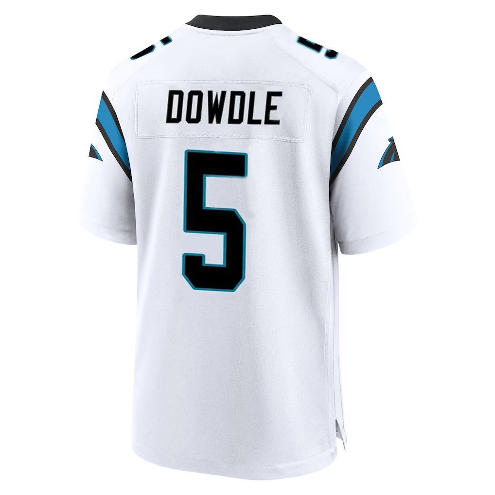 Elroe C.Panthers #5 Rico Dowdle Player White Home Game Stitched Jerseys