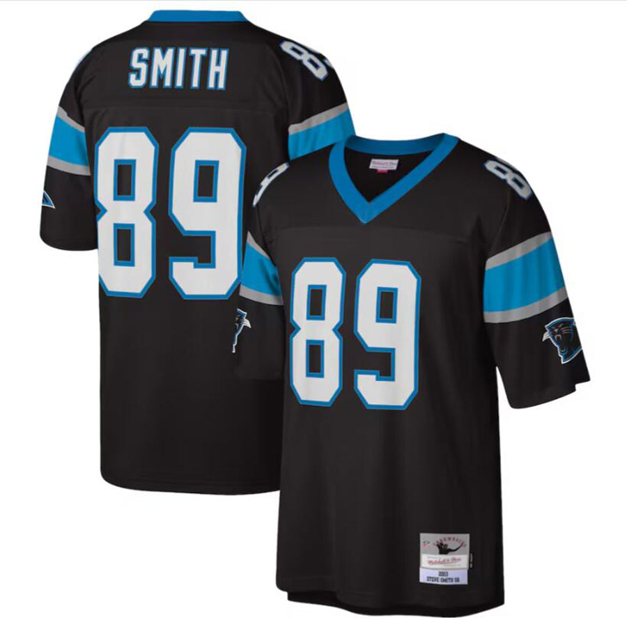 Elroe C.Panthers #89 Steve Smith Black Legacy Replica Jersey American Stitched Jerseys