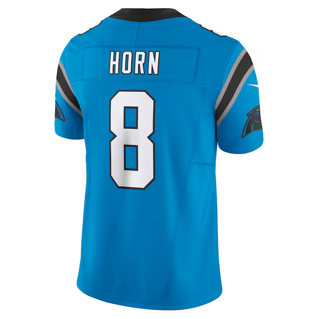 Elroe C.Panthers #8 Jaycee Horn Blue Vapor F.U.S.E. Limited Stitched Jerseys