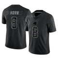 Elroe C.Panthers #8 Jaycee Horn Player Black Limited Reflective Game Stitched Jerseys