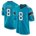 Elroe C.Panthers #8 Jaycee Horn Player Blue Game Stitched Jerseys