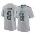 Elroe C.Panthers #8 Jaycee Horn Player Gray Atmosphere Fashion Game Stitched Jerseys