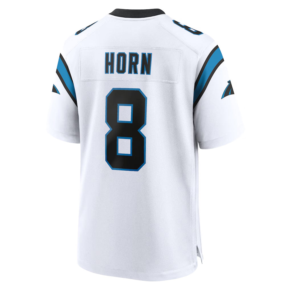 Elroe C.Panthers #8 Jaycee Horn Player White Home Game Stitched Jerseys