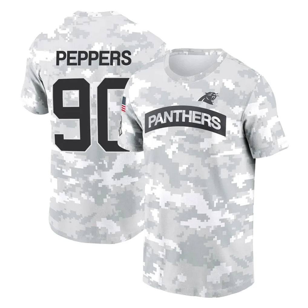 Elroe C.Panthers #90 Julius Peppers Player Arctic Camo Salute to Service T-Shirt Hoodies Stitched Jerseys