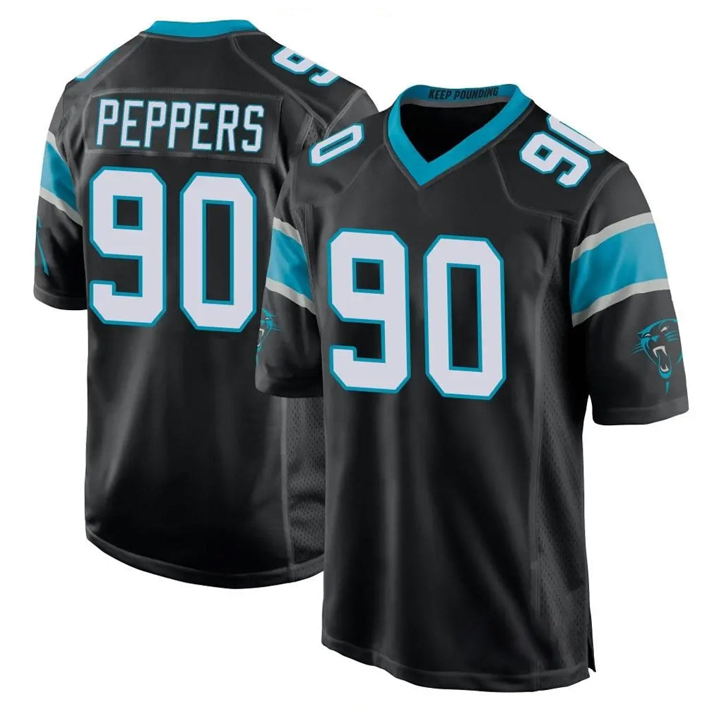 Elroe C.Panthers #90 Julius Peppers Player Black Game Stitched Jerseys