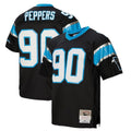 Elroe C.Panthers #90 Julius Peppers Player Black Mitchell & Ness Legacy Replica Stitched Jerseys