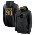 Elroe C.Panthers #90 Julius Peppers Player Black Salute to Service Pullover Hoodies Limited Game Stitched Jerseys