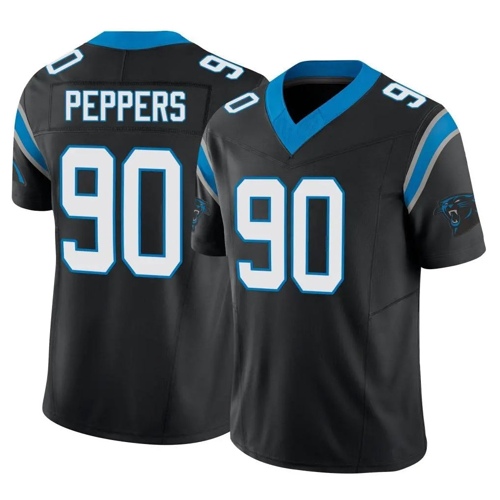 Elroe C.Panthers #90 Julius Peppers Player Black Vapor F.U.S.E. Limited Home Game Stitched Jerseys