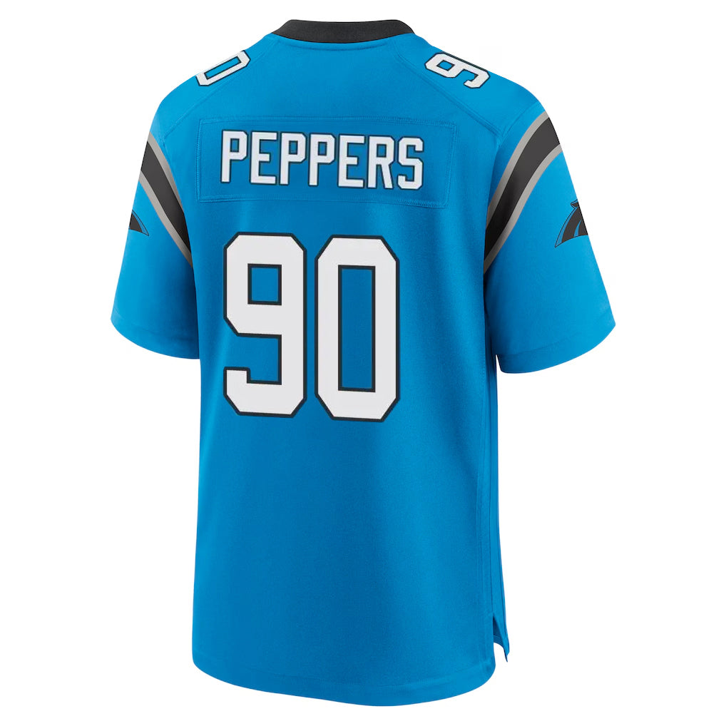 Elroe C.Panthers #90 Julius Peppers Player Blue Home Game Stitched Jerseys