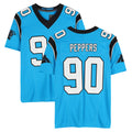 Elroe C.Panthers #90 Julius Peppers Player Blue Mitchell & Ness Legacy Replica Stitched Jerseys