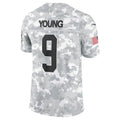 Elroe C.Panthers #9 Bryce Young Arctic Camo 2024 Salute to Service Limited Stitched Jerseys