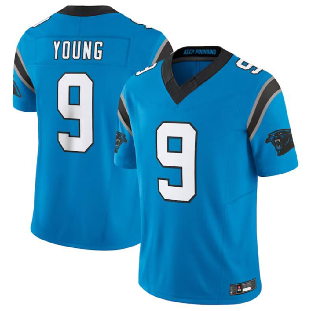 Elroe C.Panthers #9 Bryce Young Blue Vapor F.U.S.E. Limited Home Game Stitched Jerseys