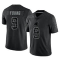 Elroe C.Panthers #9 Bryce Young Player Black Limited Reflective Game Stitched Jerseys