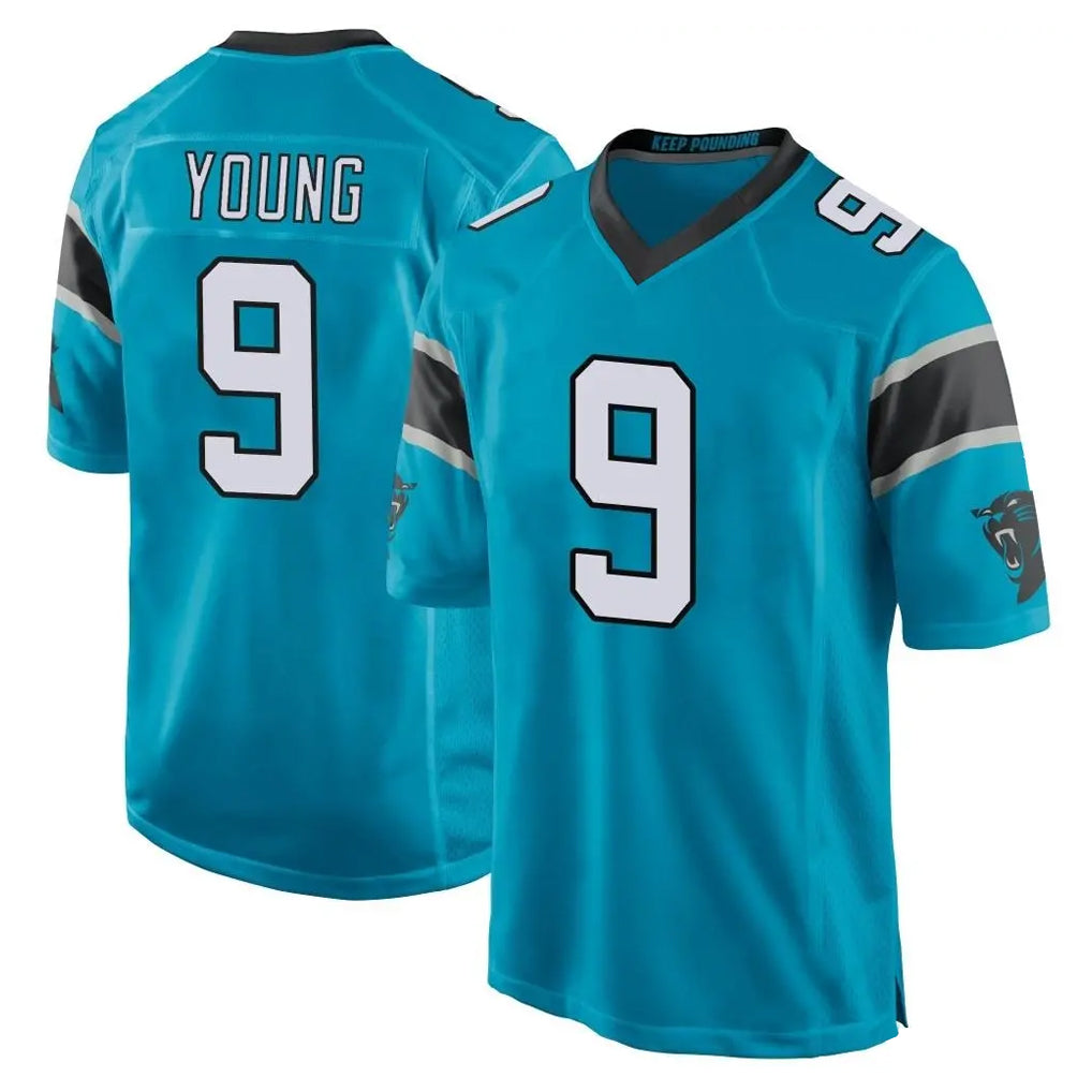 Elroe C.Panthers #9 Bryce Young Player Blue Game Stitched Jerseys