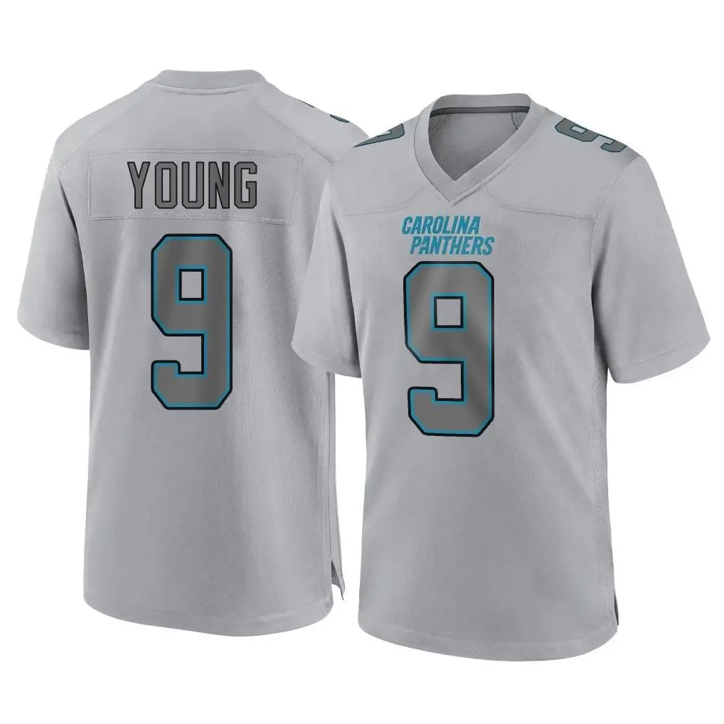 Elroe C.Panthers #9 Bryce Young Player Gray Atmosphere Fashion Game Stitched Jerseys