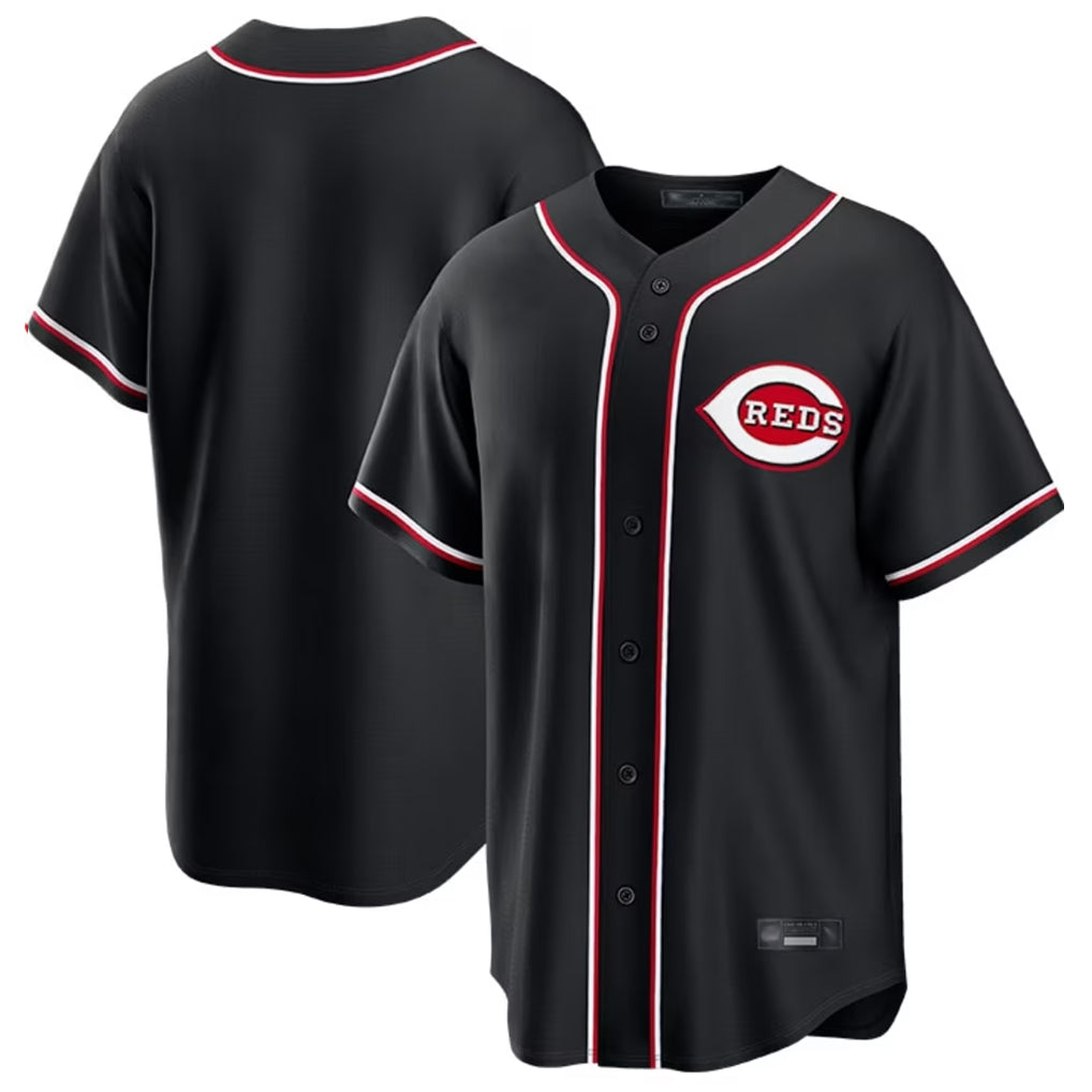 Elroe C.Reds Black Fashion Out Home Game Blank Player Stitched Jerseys