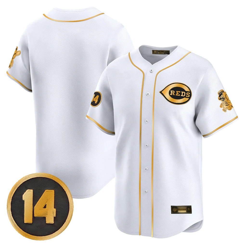 Elroe C.Reds White-Gold Vapor Premier Limited Home Blank Player Stitched Jerseys