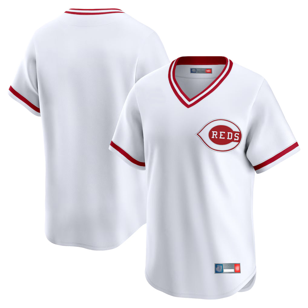Elroe C.Reds White Cooperstown Collection Limited T-shirt Home Blank Player Stitched Jerseys