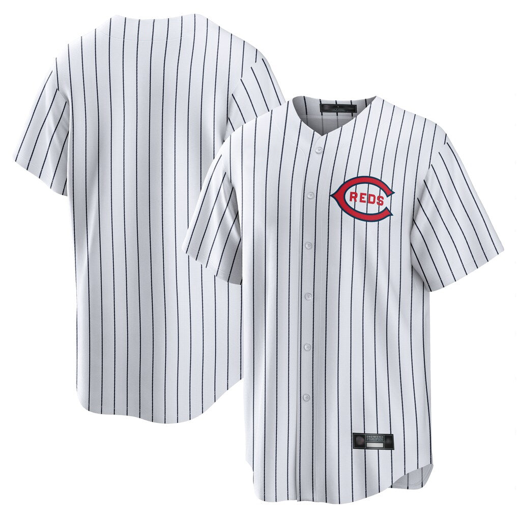 Elroe C.Reds White Stripe Field of Dreams Game Home Blank Player Stitched Jerseys