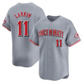 Elroe C.Reds #11 Barry Larkin Player Gray Home Limited Stitched Jerseys