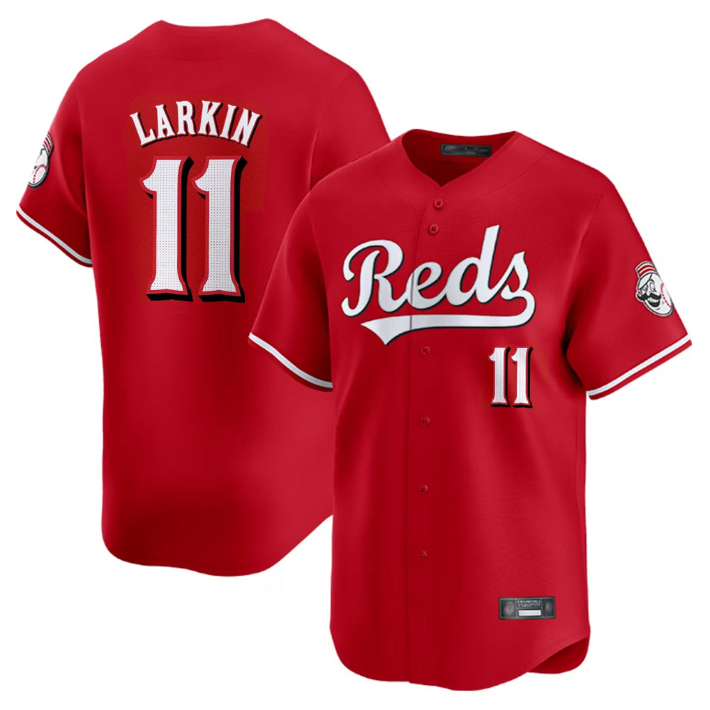 Elroe C.Reds #11 Barry Larkin Player Red Home Limited Stitched Jerseys