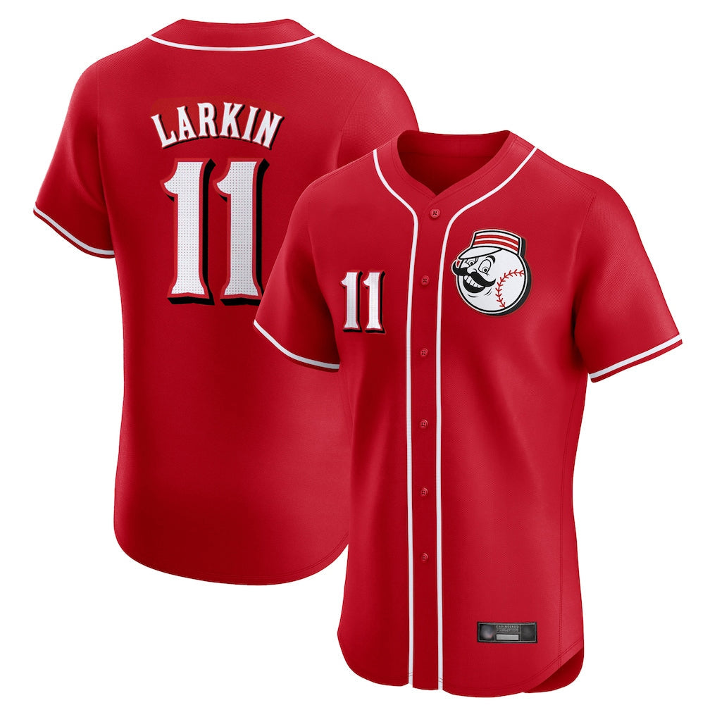 Elroe C.Reds #11 Barry Larkin Player Red Limited Elite Home Game Stitched Jerseys