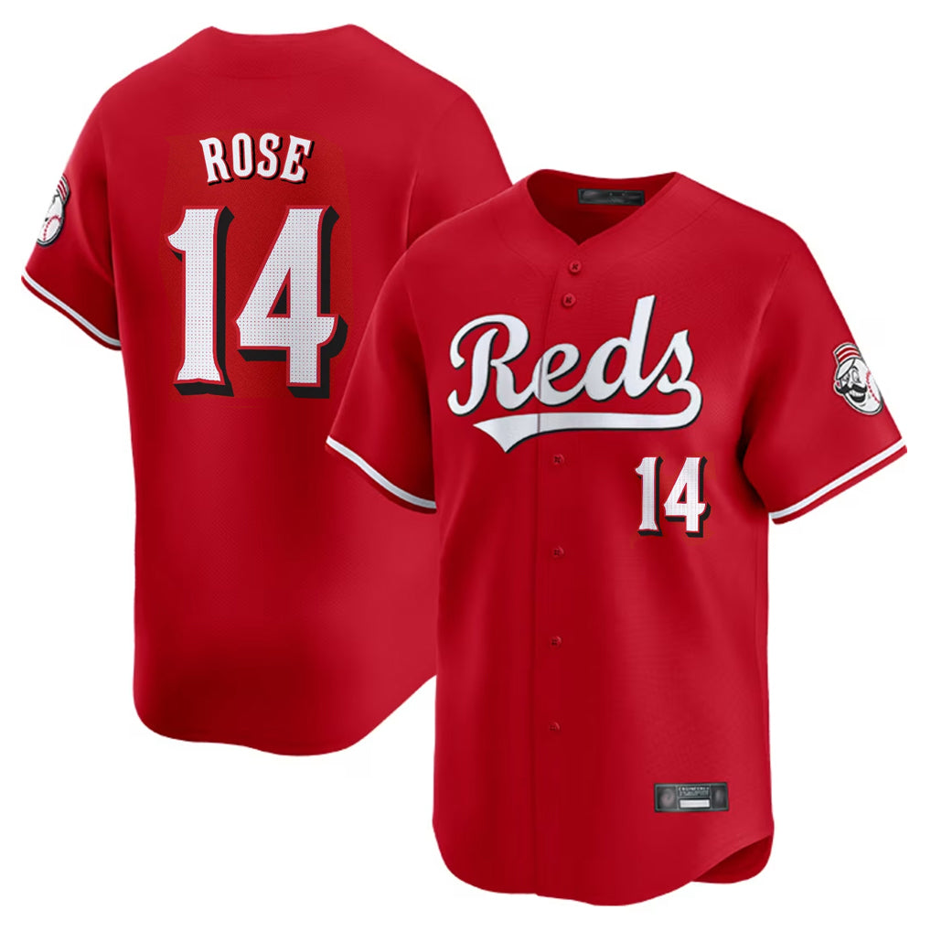 Elroe C.Reds #14 Pete Rose Player Red Home Limited Stitched Jerseys