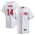 Elroe C.Reds #14 Pete Rose Player White Game Home Stitched Jerseys