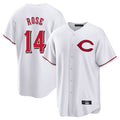 Elroe C.Reds #14 Pete Rose Player White Home Game Stitched Jerseys