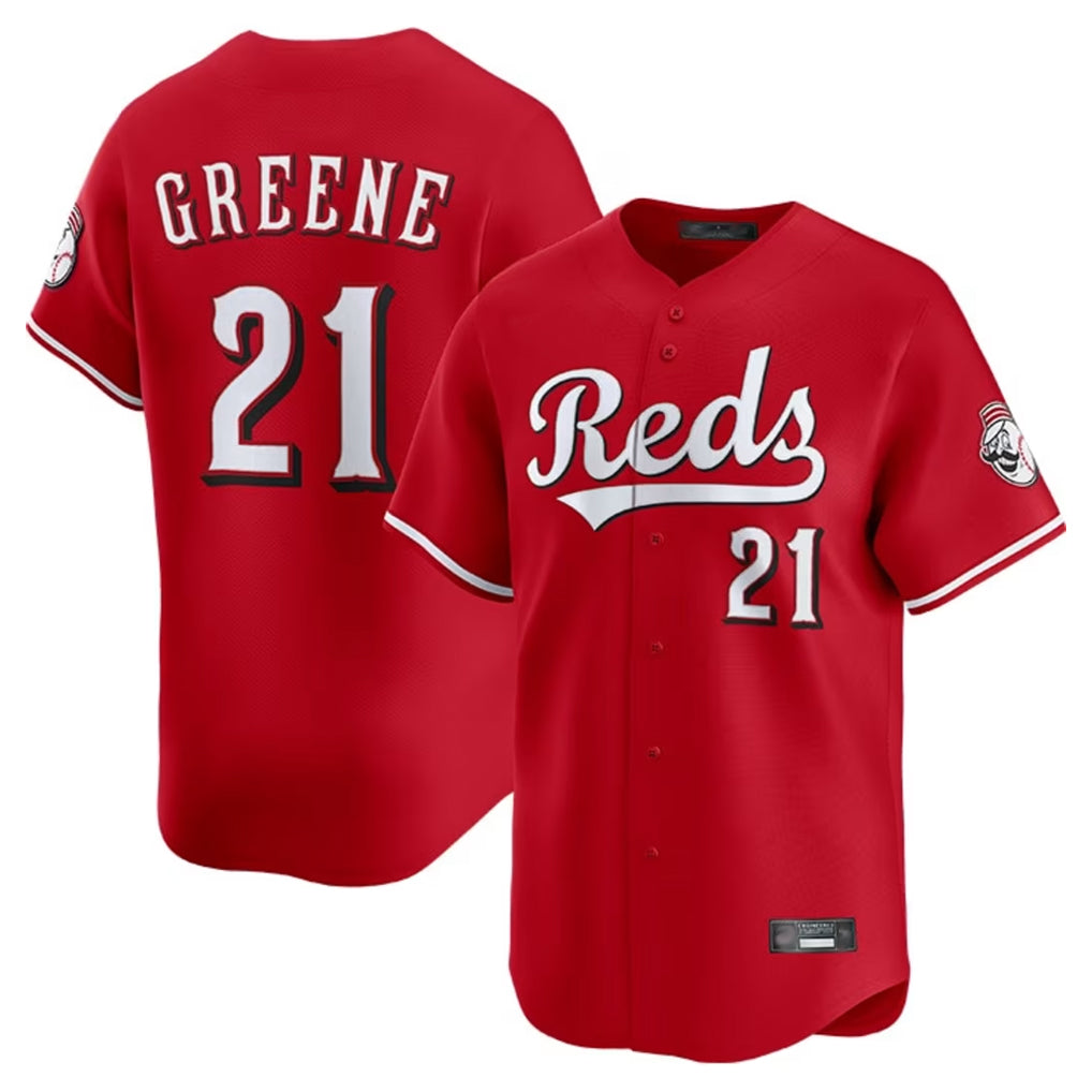Elroe C.Reds #21 Hunter Greene Player Red Home Limited Stitched Jerseys