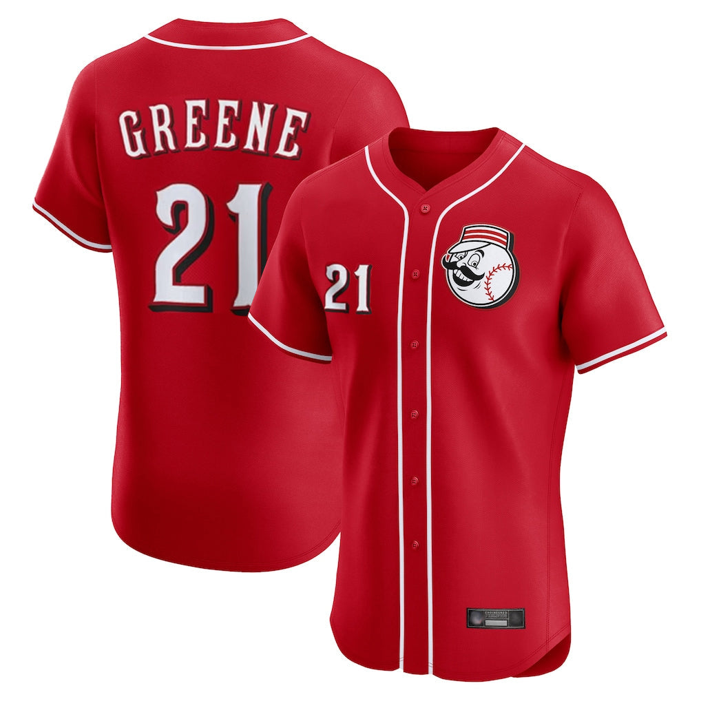 Elroe C.Reds #21 Hunter Greene Player Red Limited Elite Home Game Stitched Jerseys