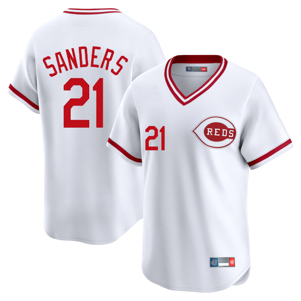 Elroe C.Reds #21 Hunter Greene Player White Cooperstown Collection Limited T-shirt Home Stitched Jerseys