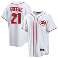 Elroe C.Reds #21 Hunter Greene Player White Game Home Stitched Jerseys